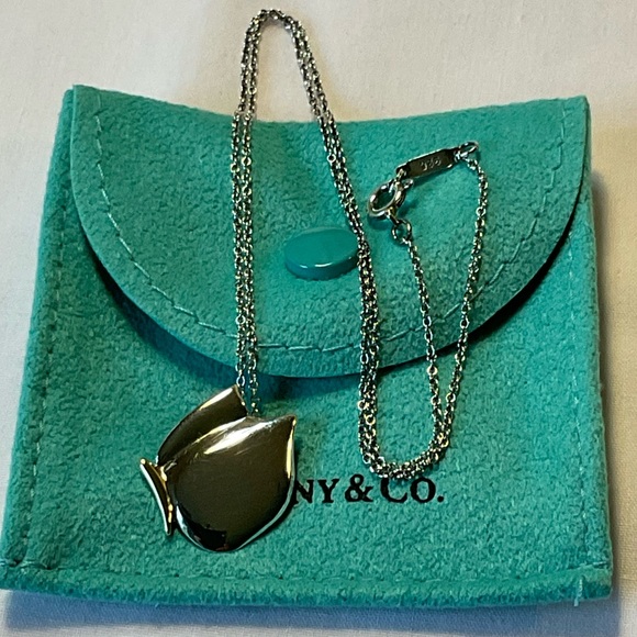 Tiffany & Co. Silver & 18K Yellow Gold Butterfly Pendant Necklace 16" - Picture 2 of 8